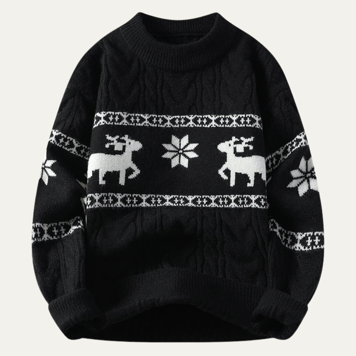 Mantova Men's Christmas Knitted Sweater Black - VibreMode