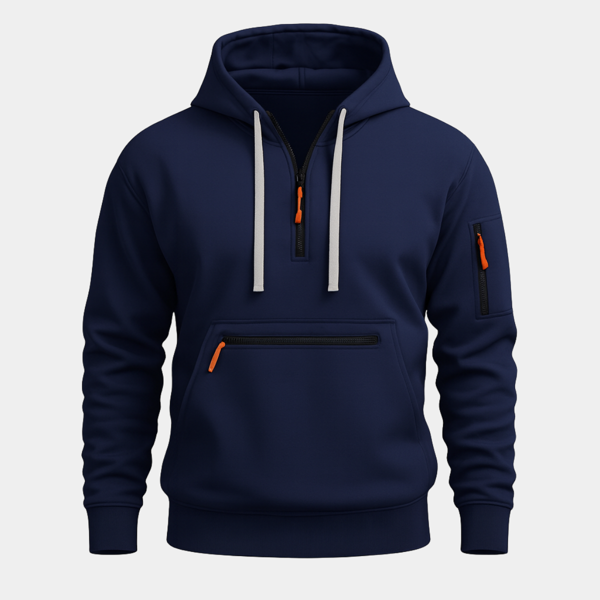 Men's Hooded Zip Jacket Soft Lining Black