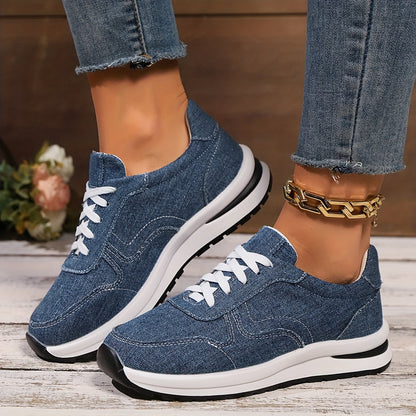 Women's Platform Sneakers Lace-Up Casual - VibreMode