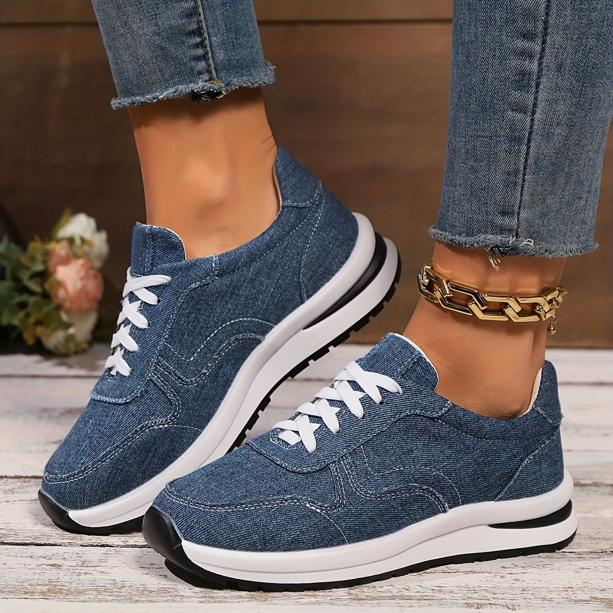 Women's Orthopedic Sneakers Denim Blue - VibreMode