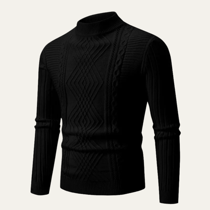 Men's Slim Fit Mock Neck Knit Sweater Ribbed Pullover