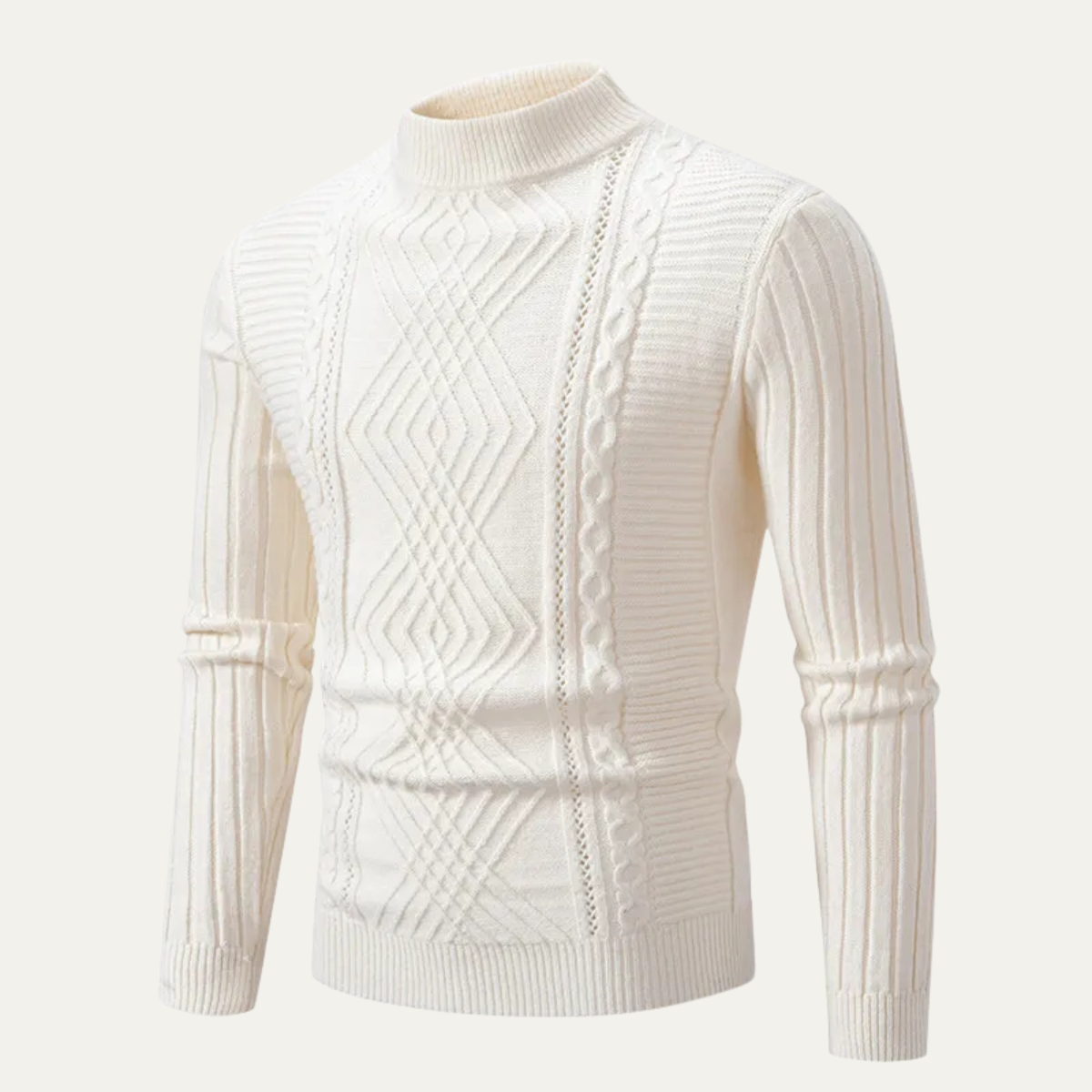 Men's Slim Fit Mock Neck Knit Sweater Ribbed Pullover