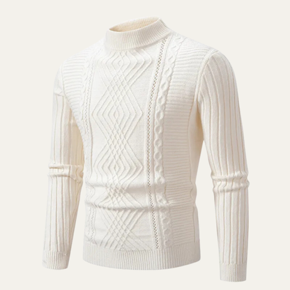 Men's Slim Fit Mock Neck Knit Sweater Ribbed Pullover