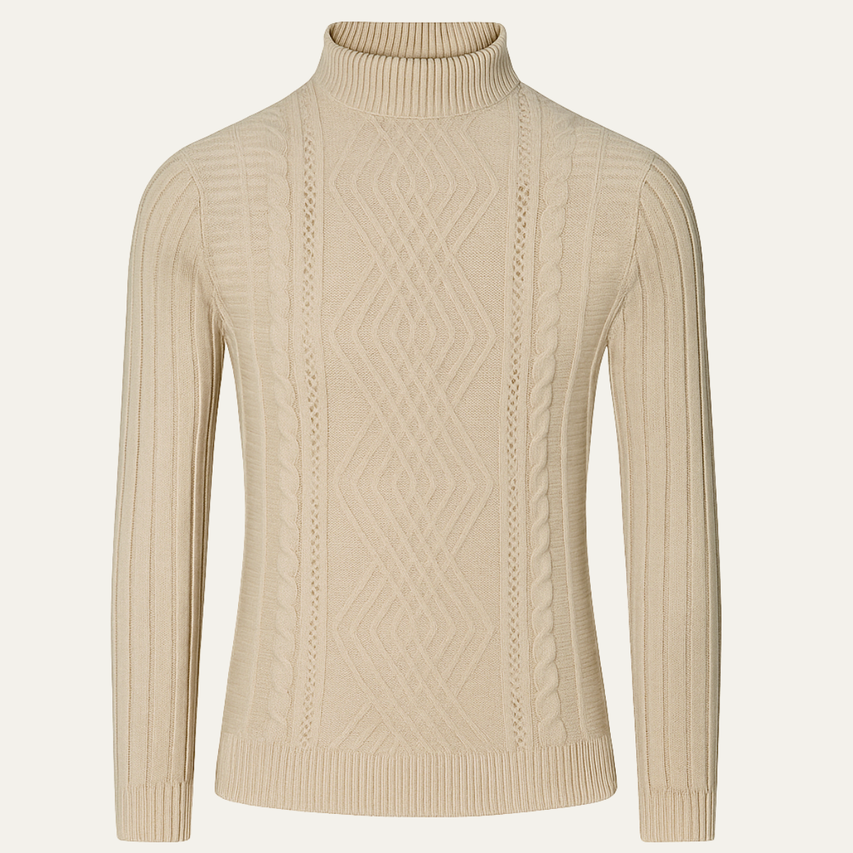 Men's Slim Fit Mock Neck Knit Sweater Ribbed Pullover - VibreMode