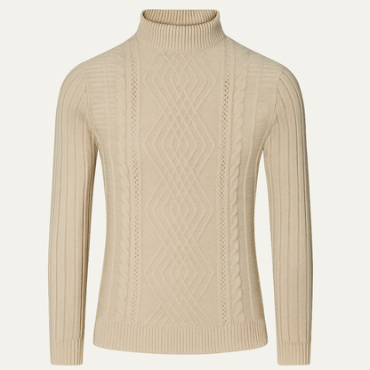 Men's Slim Fit Mock Neck Knit Sweater Ribbed Pullover - VibreMode