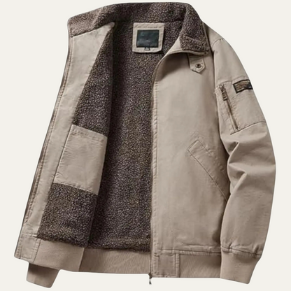 Men's Shearling Lined Winter Bomber Jacket
