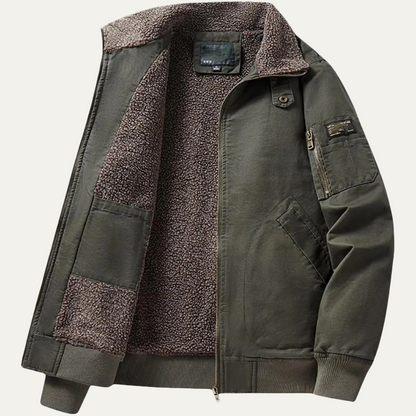 Men's Shearling Lined Winter Bomber Jacket