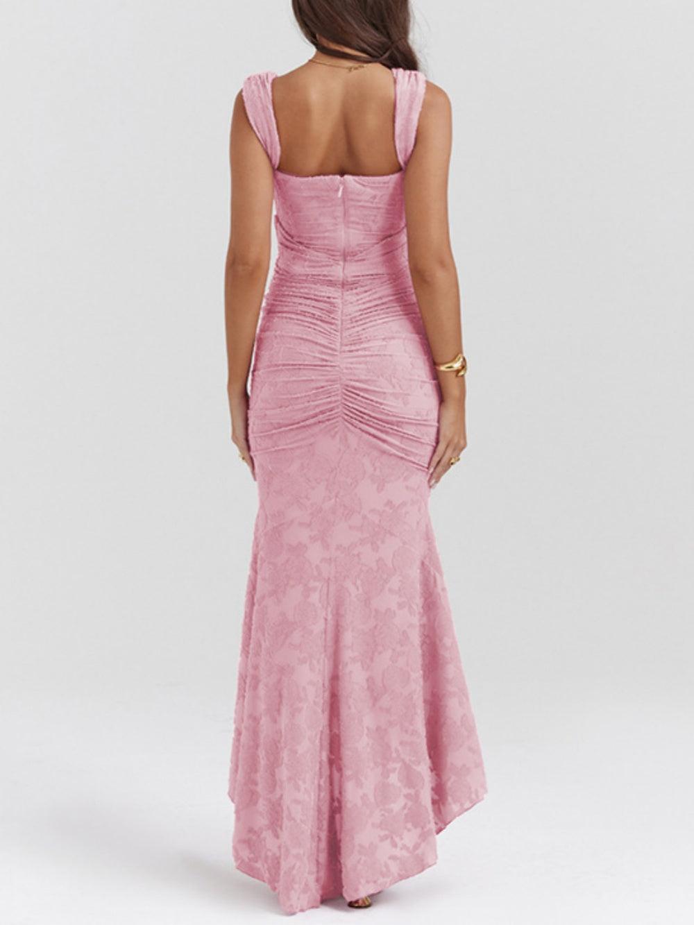 Asymmetrical Hemline Casual Midi Dress