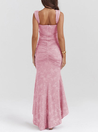 Asymmetrical Hemline Casual Midi Dress