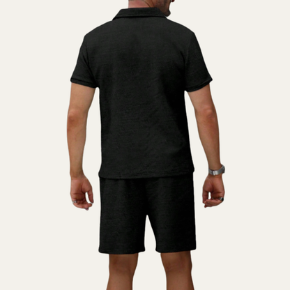 Men's Casual Shirt And Shorts Set