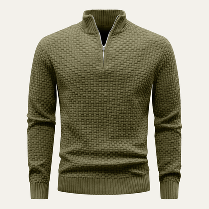 Men's Winter Knitted Half Zip Sweater Warm