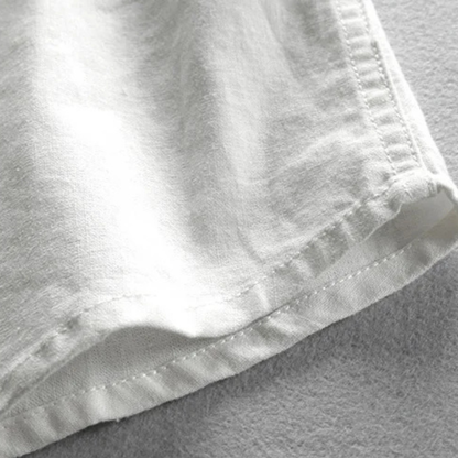 Men's Linen Cotton Stand Collar Shirt Japanese Style