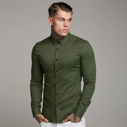 Men's Slim Fit Dress Shirt Cotton Button Up