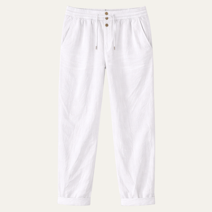Men's Linen Pants Lightweight Beige - VibreMode