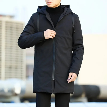 Monarchs Men's Waterproof Windproof Long Rain Jacket Hooded Coat