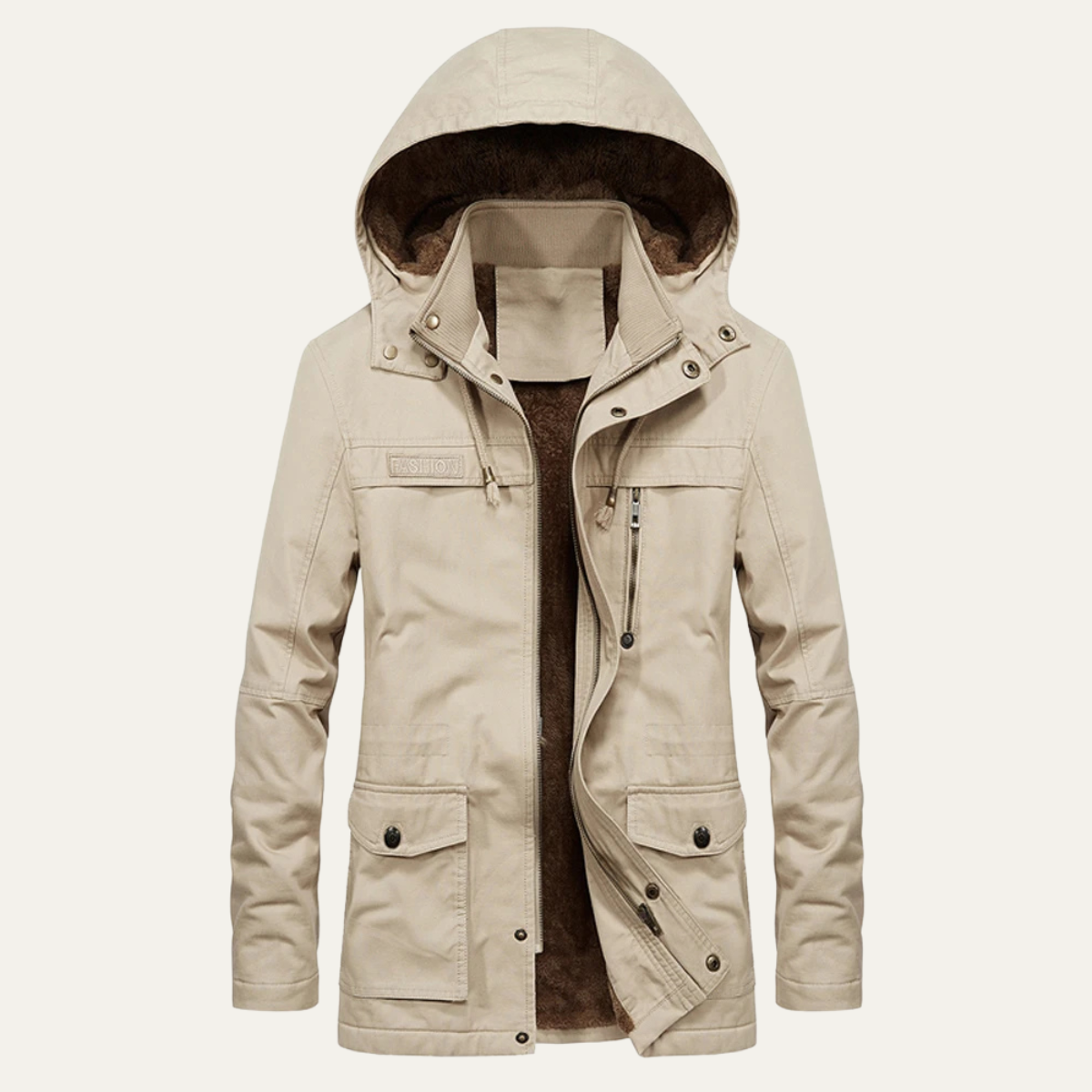 Men's Military Winter Jacket Thick Hooded Multi Pocket