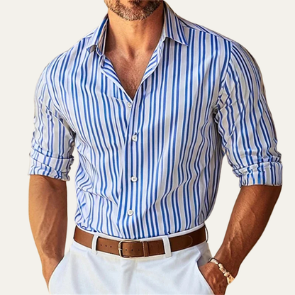 Men's Slim Fit Striped Dress Shirt