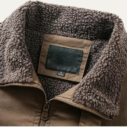 Men's Shearling Lined Winter Bomber Jacket