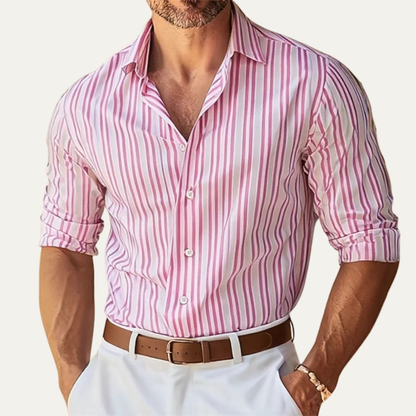 Men's Slim Fit Striped Dress Shirt