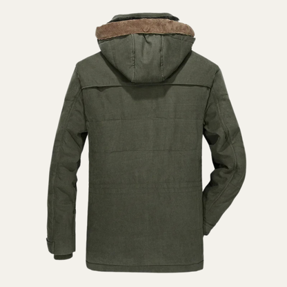 Men's Thick Fleece Lined Hooded Cargo Jacket