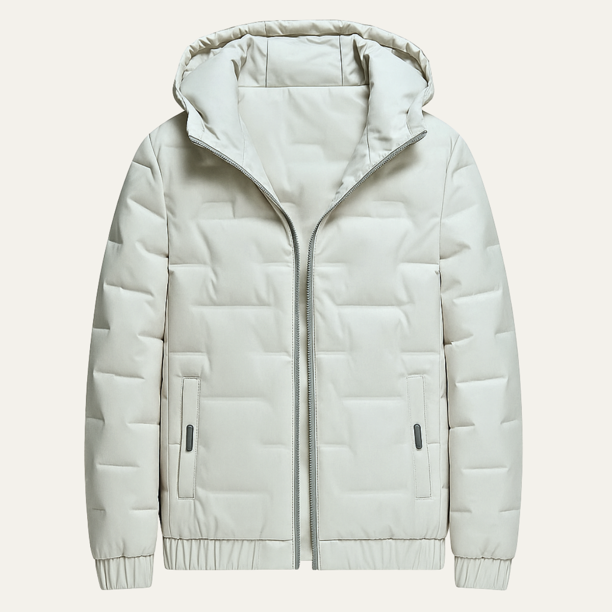 Men's Insulated Ski Jacket Warm Hooded Parka Khaki - VibreMode