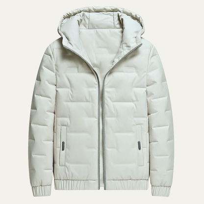 Men's Insulated Ski Jacket Warm Hooded Parka Khaki - VibreMode