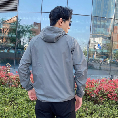 Men's Lightweight Hooded Windbreaker Jacket