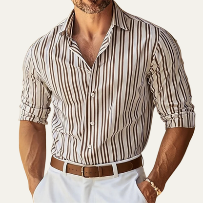 Men's Slim Fit Striped Dress Shirt