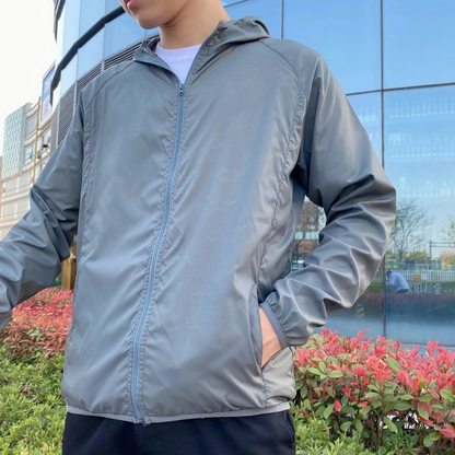 Men's Lightweight Hooded Windbreaker Jacket