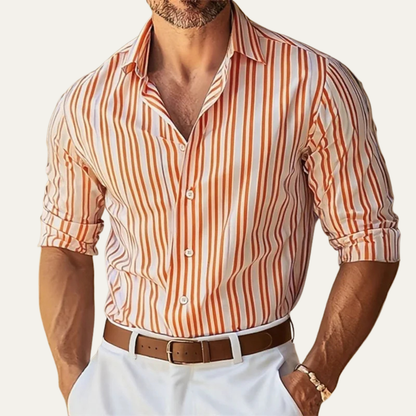 Men's Slim Fit Striped Dress Shirt