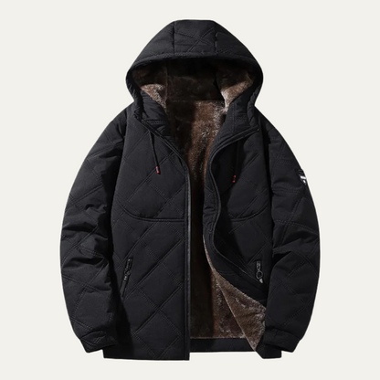 Men's Quilted Puffer Jacket Fleece Lined