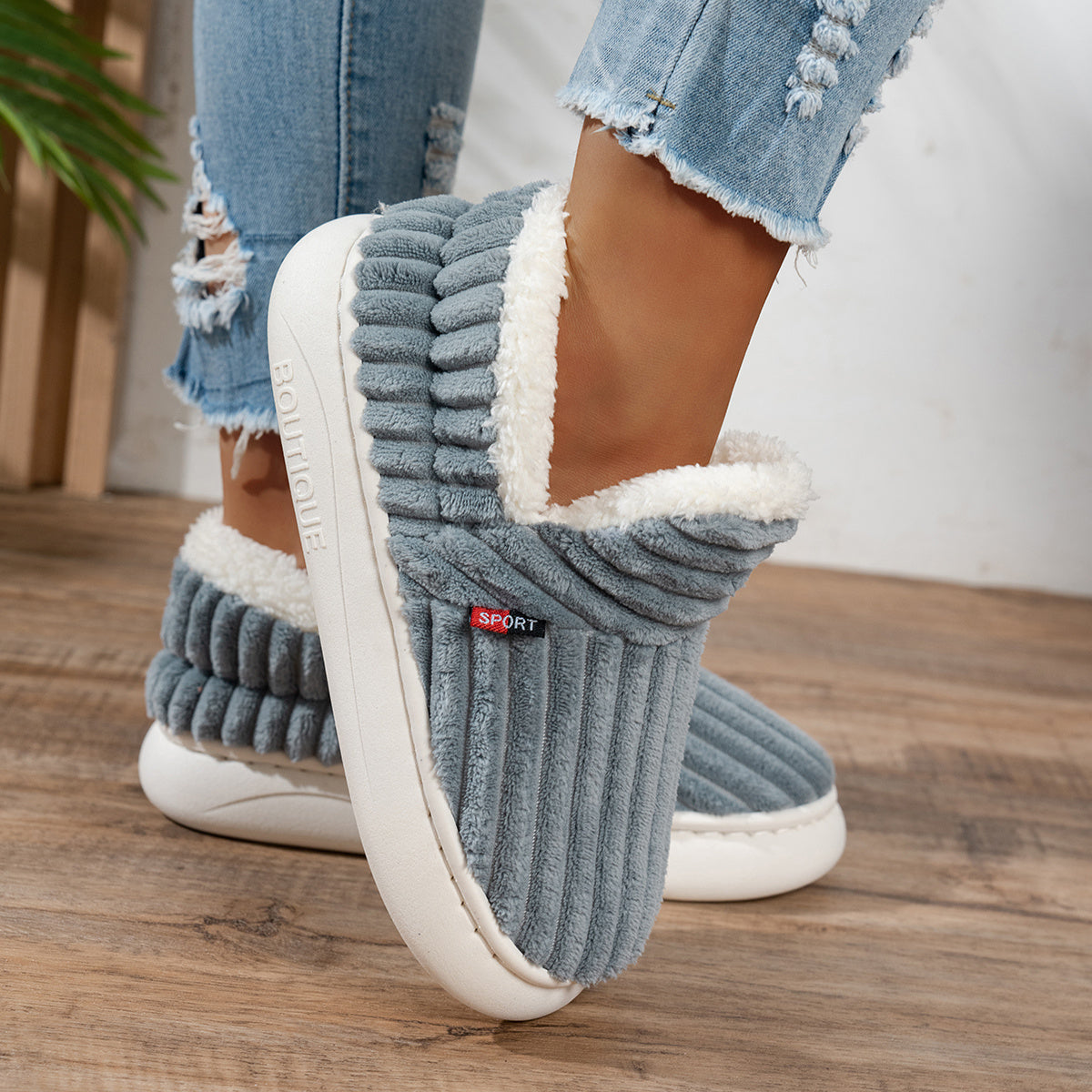 Women's Fleece Slippers Non-Slip Sole