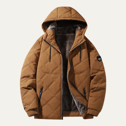 Men's Quilted Puffer Jacket Fleece Lined - VibreMode
