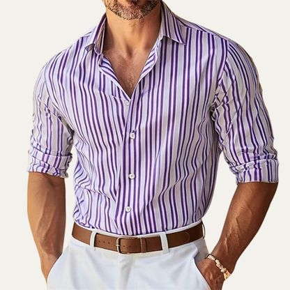 Men's Slim Fit Striped Dress Shirt