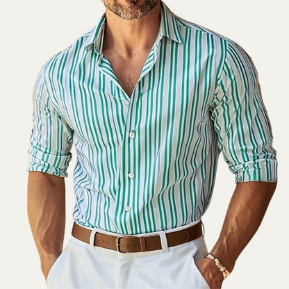 Men's Slim Fit Striped Dress Shirt