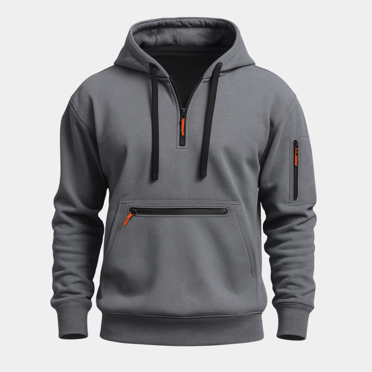 Men's Hooded Zip Jacket Soft Lining Black