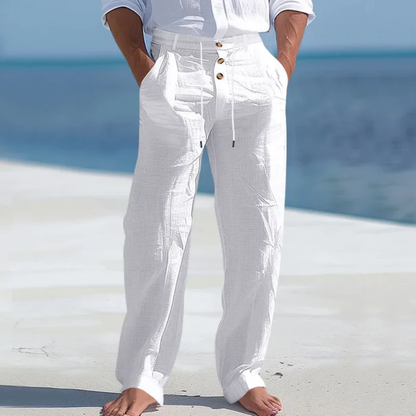 Men's Linen Pants Lightweight Beige