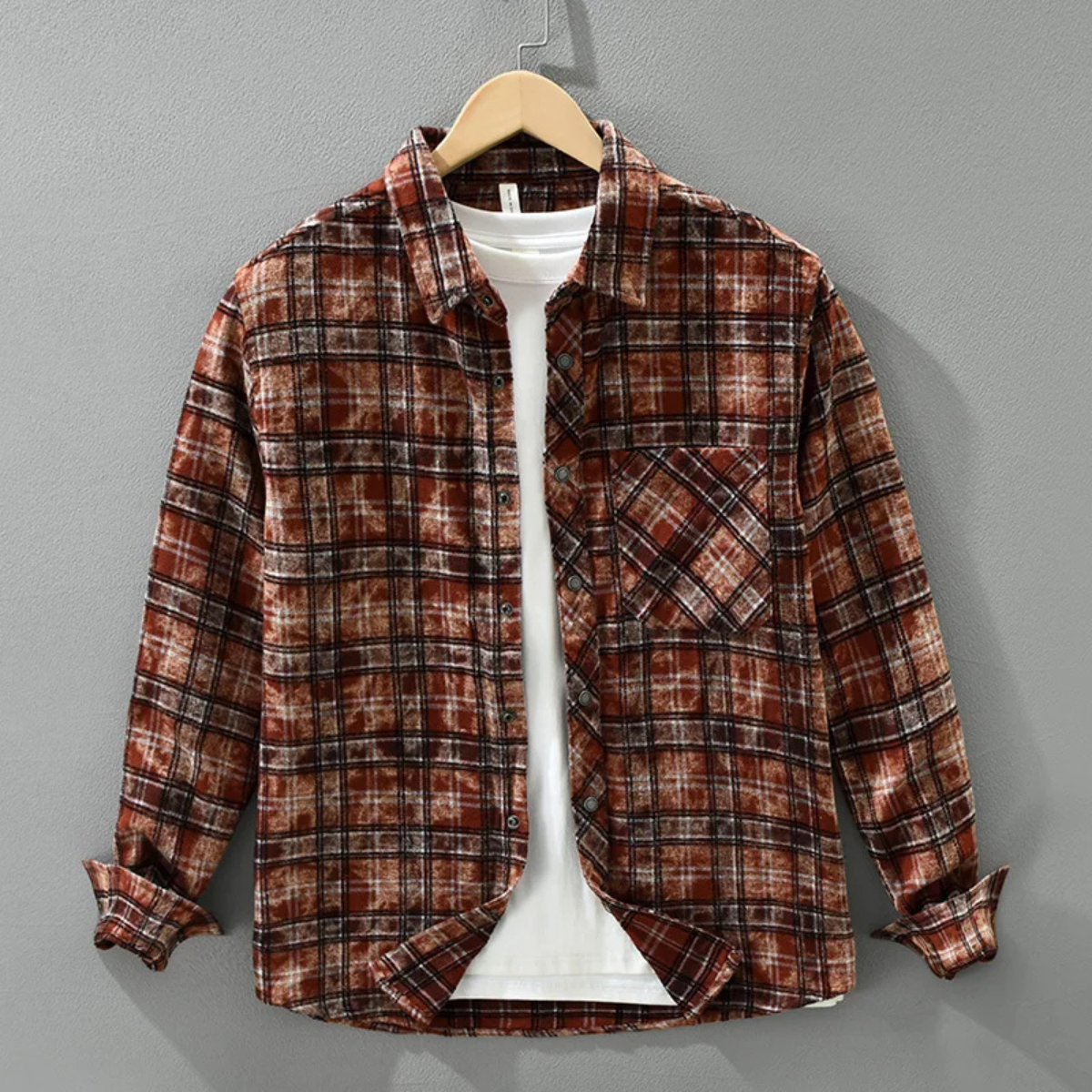 Men's Plaid Cotton Shirt Brushed Southgate