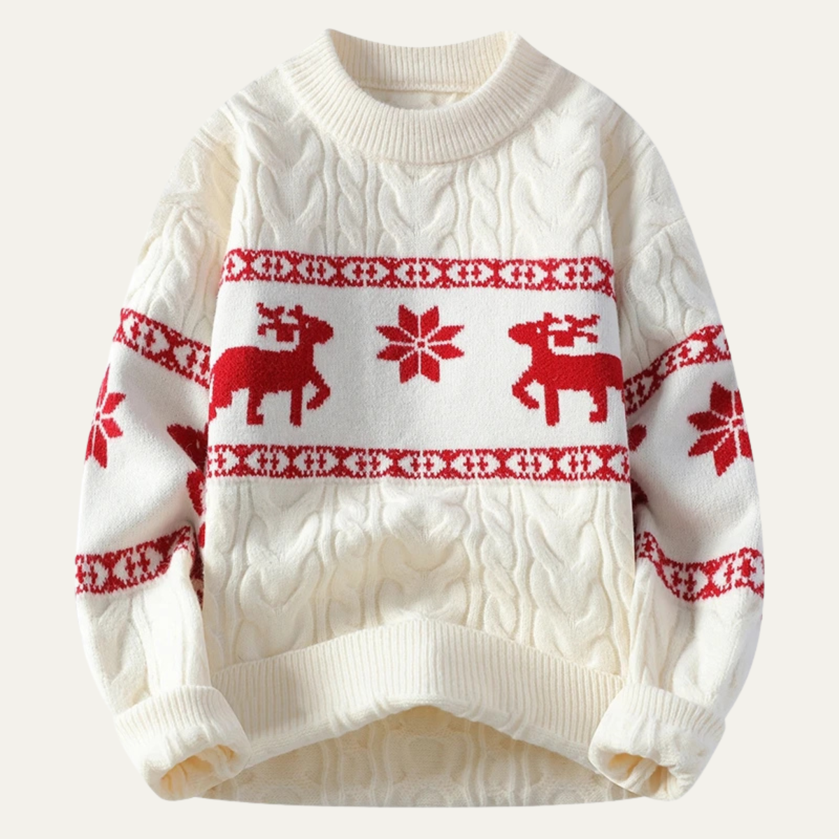 Vicenza Men's Knitted Christmas Sweater White - VibreMode