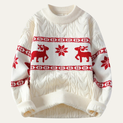 Vicenza Men's Knitted Christmas Sweater White - VibreMode