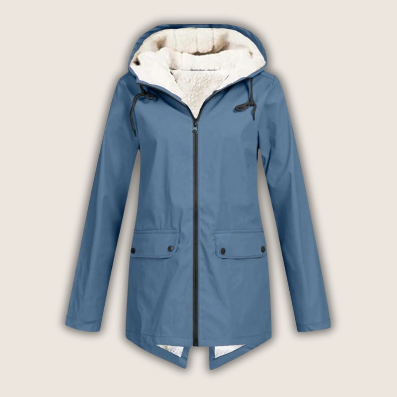 Women's Hooded Lined Zip Up Coat