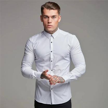 Men's Slim Fit Dress Shirt Cotton Button Up