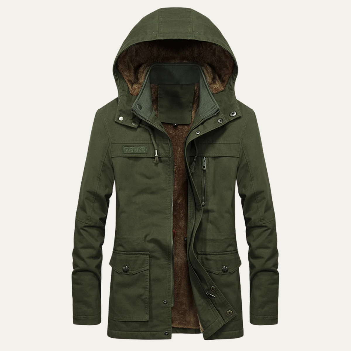 Men's Military Winter Jacket Thick Hooded Multi Pocket