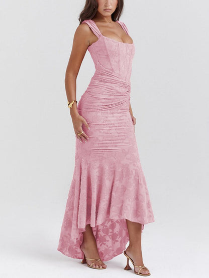 Asymmetrical Hemline Casual Midi Dress