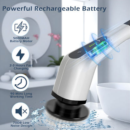 Cordless Cleaning Brush Adjustable Heads