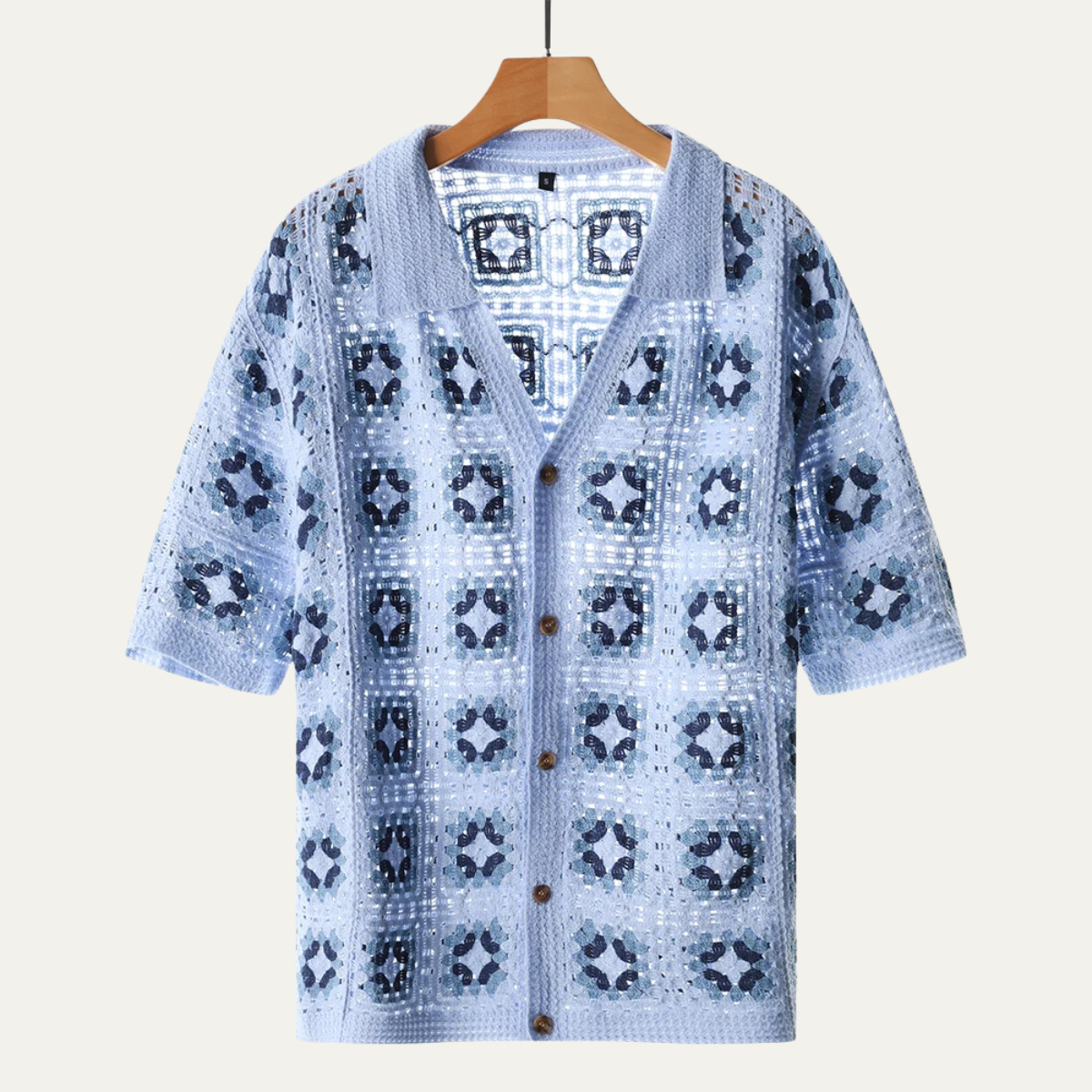 Men's Knitted Cardigan Mesh Shirt