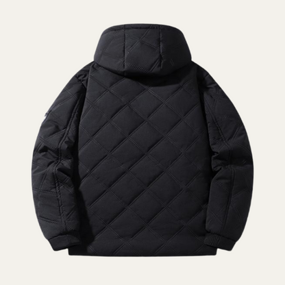 Men's Quilted Puffer Jacket Fleece Lining