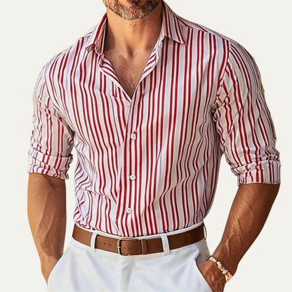 Men's Slim Fit Striped Dress Shirt