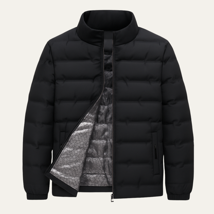 Men's Heated Down Ski Jacket Thermal Black - VibreMode