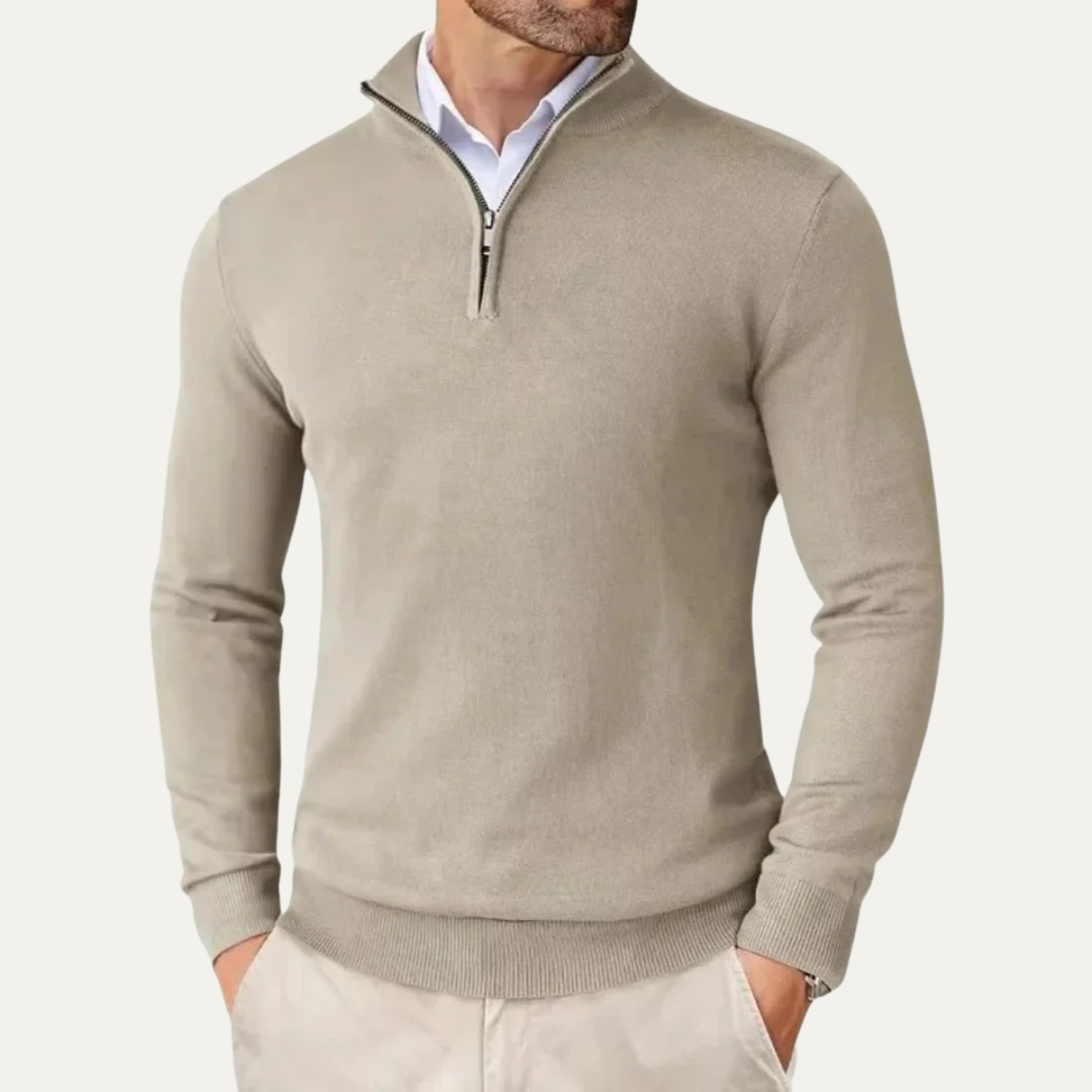 Men's Half Zip Sweater Knit Casual